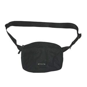 Athleta Black Belt Bag Minimalist Design Durable Nylon Washable Fabric